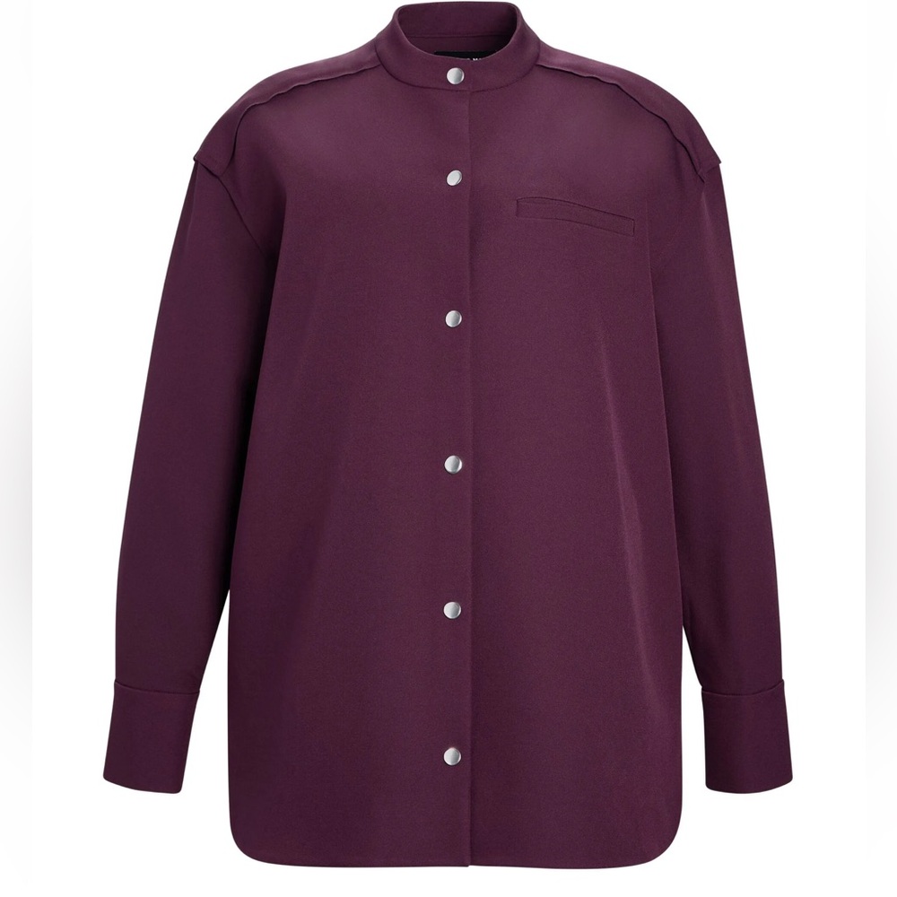 SER.O.YA Ali Heavy Crepe Shacket in Merlot - Picture 5 of 10